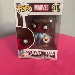 Funko Pop Marvel Deadpool as Bob Ross Bobblehead #319 NWOT